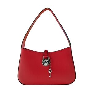 Michael Kors Lyra Red Leather Shoulder Bag